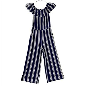 Blue and White Jumpsuit with pockets